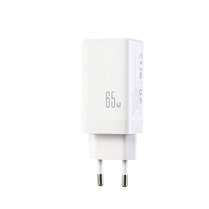 Joyroom JR-TG10 65W GaN 2x USB-C + USB-A wall charger with 65W USB-C - USB-C 1.2m cable - white