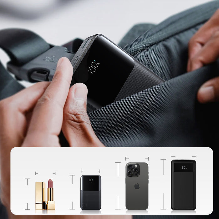 Joyroom JR-QP192 Star Series Mini 20000mAh 22.5W Powerbank with Digital Display - Black
