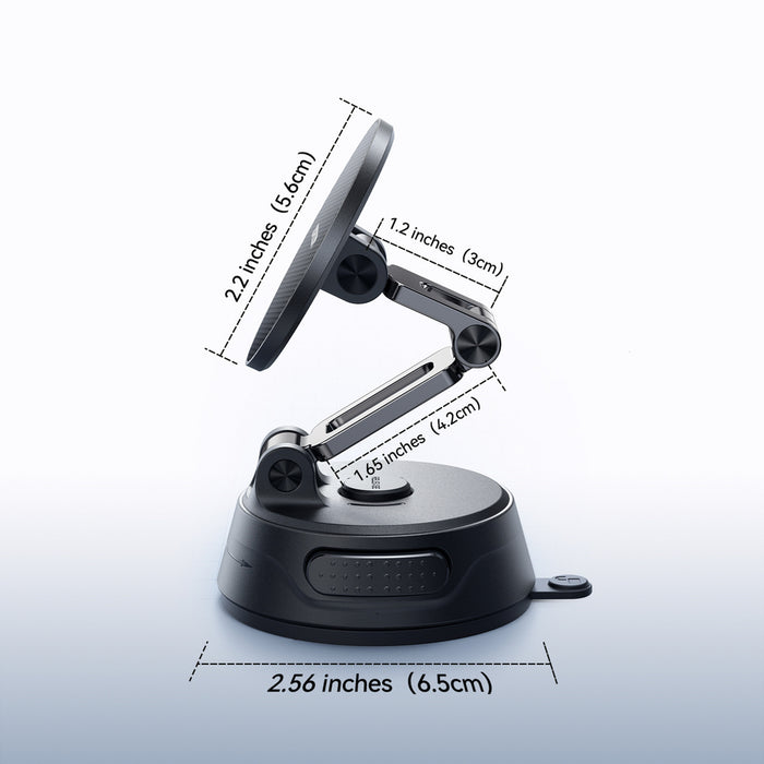 Joyroom JR-ZS51 magnetic car holder with suction cup for windshield or dashboard - black