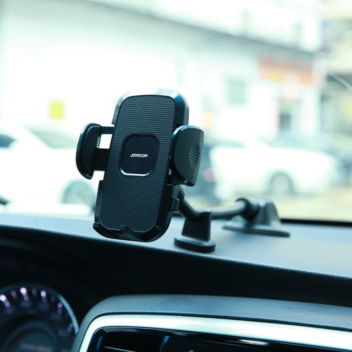 Joyroom car phone holder with flexible arm for dashboard or windshield, black (JR-ZS259)