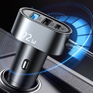 Joyroom car charger 2xPD + 2xQC3.0 72W 1.5m black (JR-CL05)
