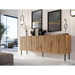 JUNGLE chest of drawers 190x40.5x74.5 oak wotan + black legs - Chests of drawers made of furniture