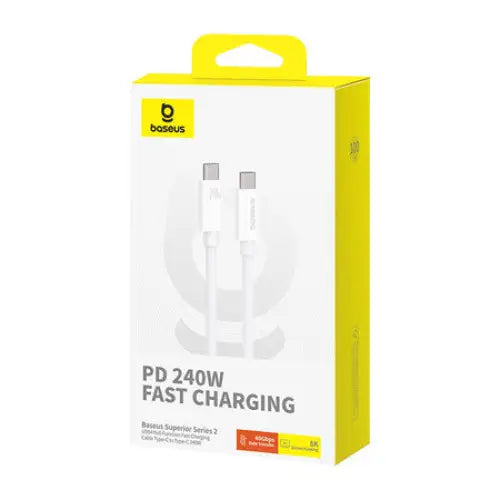 Kabel USB-C do USB-C Baseus Superior USB4 240W 1m (biały) - USB-C to USB-C<<<USB cables<<<GSM