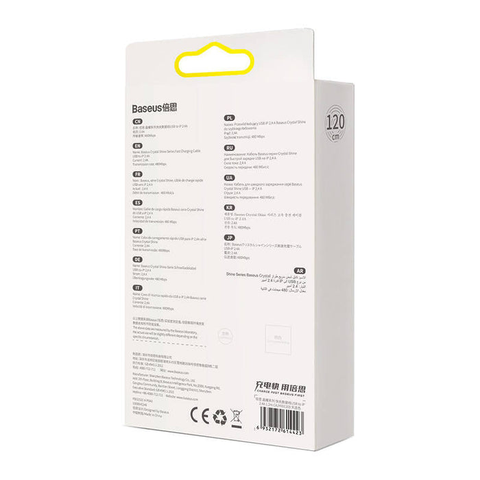Kabel USB do iP Baseus Crystal Shine 2.4A 1.2m (niebieski) - USB-C to Lightning<<<USB cables<<<GSM