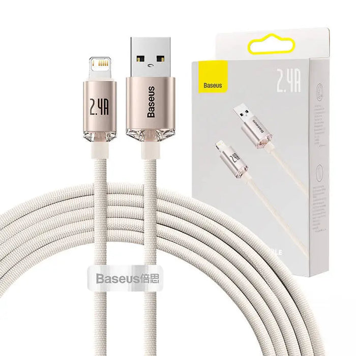 Kabel USB do iP Baseus Crystal Shine 2.4A 2m (różowy) - USB-C to Lightning<<<USB cables<<<GSM Accessories<<<InnproXML