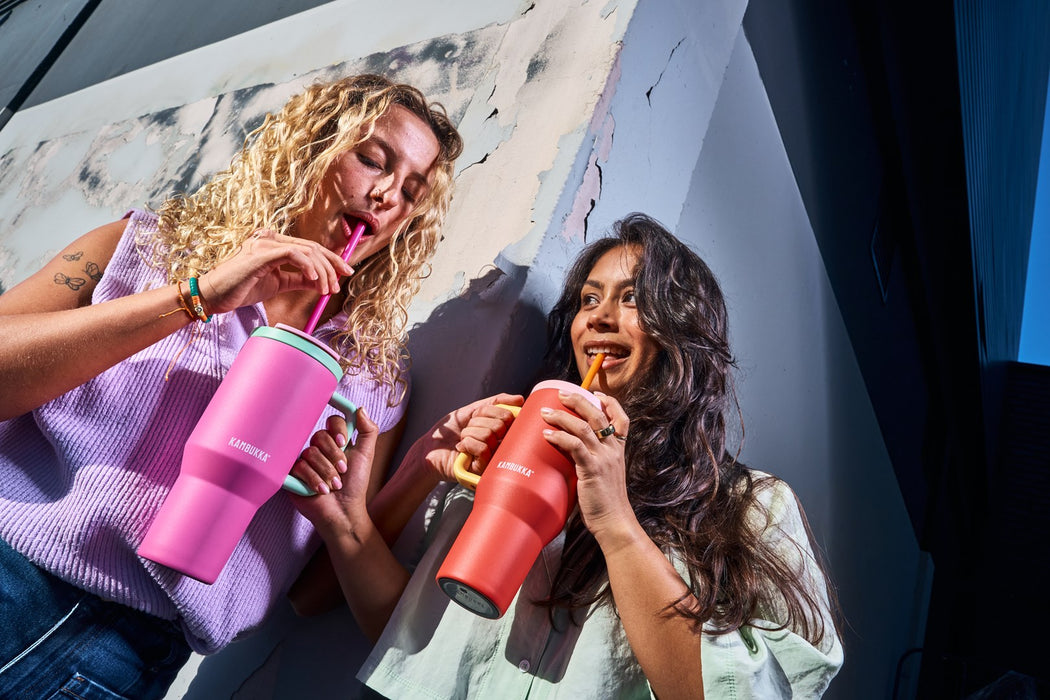 Thermal mug with telescopic straw Kambukka Rio Tumbler 950ml Bubblegum Mint