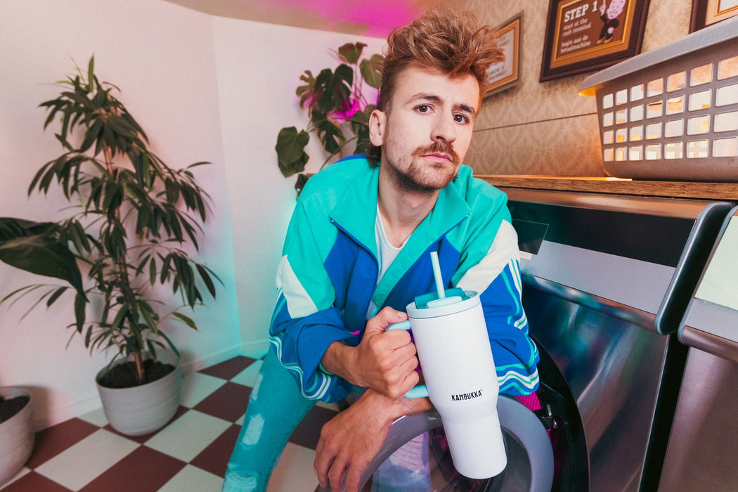 Thermal mug with telescopic straw Kambukka Rio Tumbler 950ml Frosty Coconut