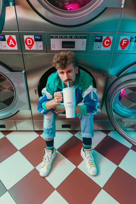 Thermal mug with telescopic straw Kambukka Rio Tumbler 950ml Frosty Coconut