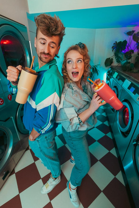 Thermal mug with telescopic straw Kambukka Rio Tumbler 950ml Pink Papaya