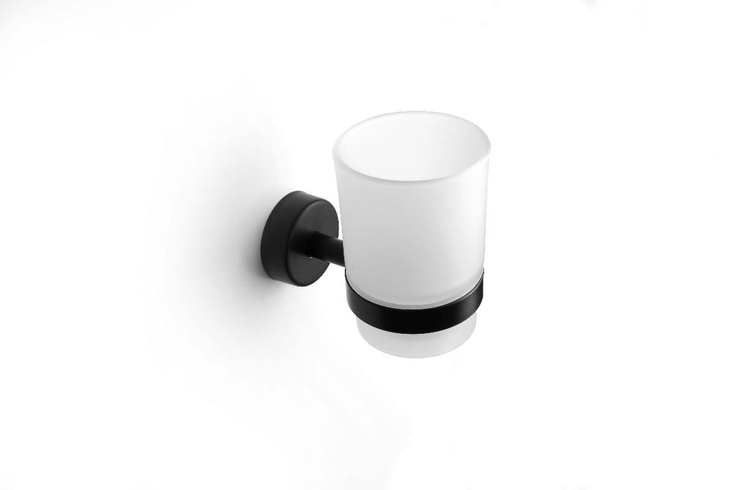 MATTE BLACK MODERNO GLASS CUP HOLDER