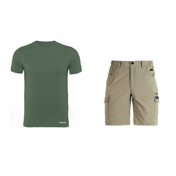 KAPRIOL SHORTS AND GREEN T-SHIRT SET SIZE XL