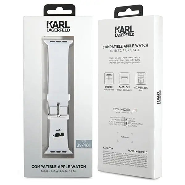 Karl Lagerfeld 3D Rubber Choupette Heads Strap for Apple Watch 38/40/41mm - White - Other cell phone