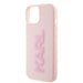 Karl Lagerfeld 3D Rubber Glitter Logo case for iPhone 15 - pink - Cell phone cases and covers<<<HurtelXML
