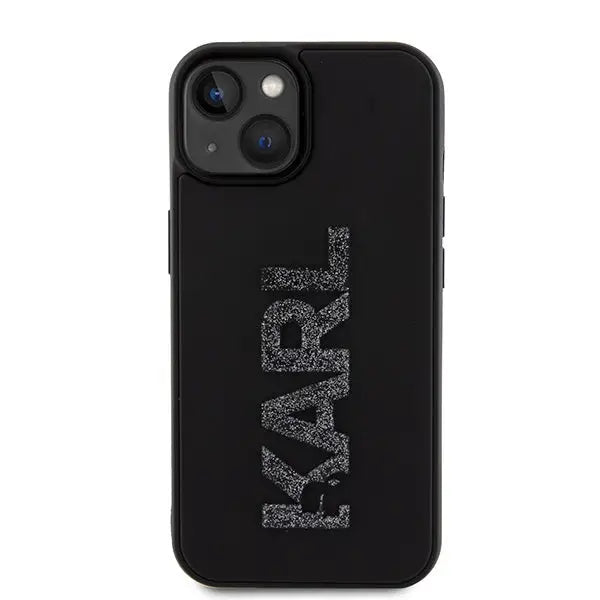 Karl Lagerfeld 3D Rubber Glitter Logo case for iPhone 15 Plus - black - Cell phone cases and covers<<<HurtelXML