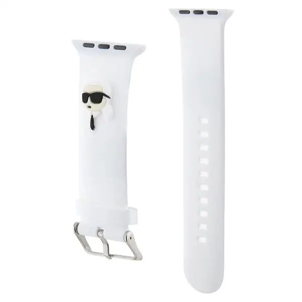 Karl Lagerfeld 3D Rubber Karl Head strap for Apple Watch 38/40/41mm - white - Other cell phone equipment<<<HurtelXML