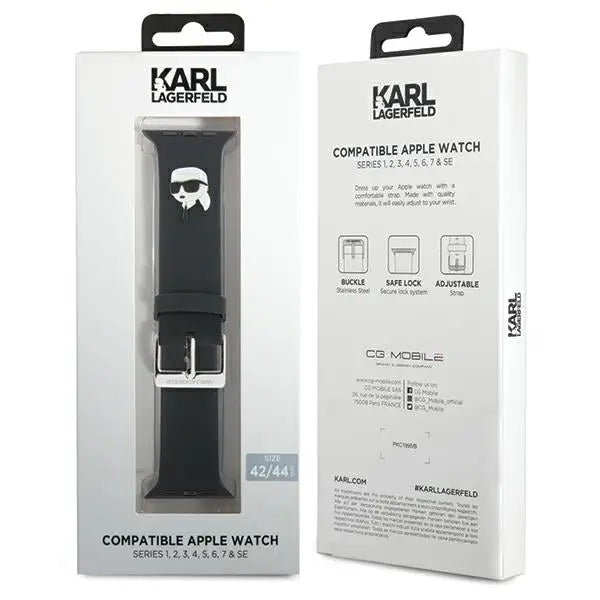 Karl Lagerfeld 3D Rubber Karl Head strap for Apple Watch 42/44/45/49mm - black - Other cell phone equipment<<<HurtelXML