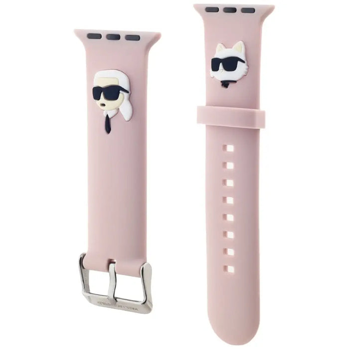 Karl Lagerfeld 3D Rubber Karl&Choupette Heads strap for Apple Watch 42/44/45/49mm - pink - Other cell phone