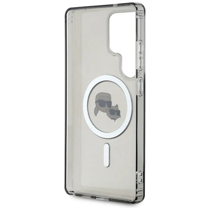 Karl Lagerfeld Button Karl & Choupette Heads Printed Logo MagSafe Samsung Galaxy S25 Ultra case black - Cell phone