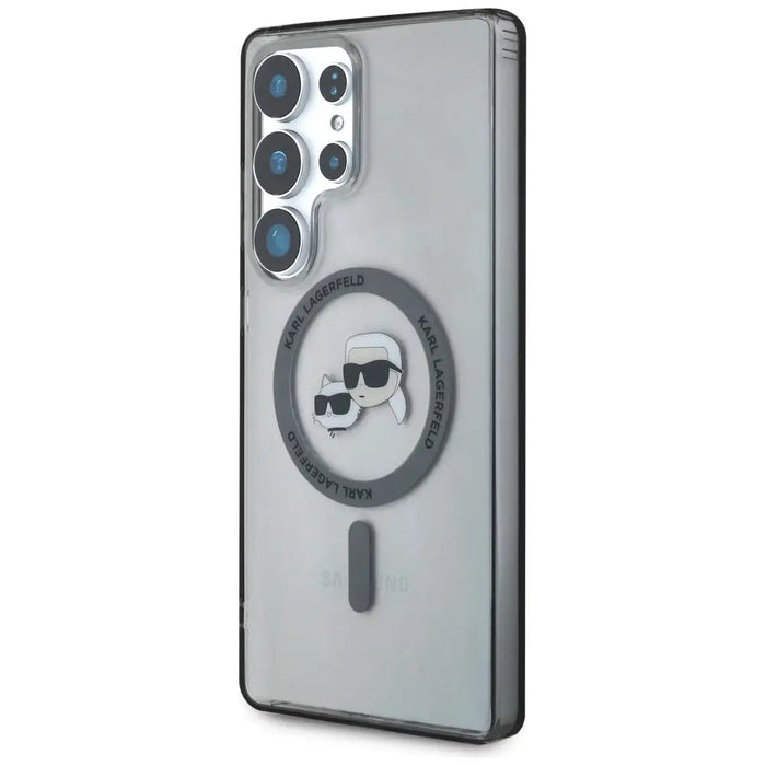 Karl Lagerfeld Button Karl & Choupette Heads Printed Logo MagSafe Samsung Galaxy S25 Ultra case black - Cell phone