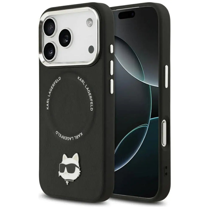 Karl Lagerfeld Choupette Pin MagSafe Case for iPhone 17 Pro - Black - Cell phone cases and covers<<<HurtelXML