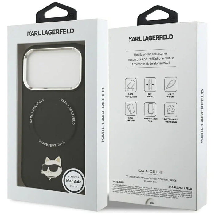 Karl Lagerfeld Choupette Pin MagSafe Case for iPhone 17 Pro - Black - Cell phone cases and covers<<<HurtelXML