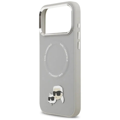 Karl Lagerfeld Karl & Choupette Pins MagSafe Case for iPhone 17 Pro - Gray - Cell phone cases and covers<<<HurtelXML