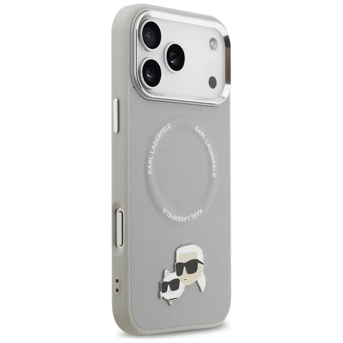 Karl Lagerfeld Karl & Choupette Pins MagSafe Case for iPhone 17 Pro - Gray - Cell phone cases and covers<<<HurtelXML