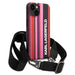 Karl Lagerfeld Color Stripes Strap Case for iPhone 14 Plus / 15 Plus 6.7’’ - Pink - Cell phone cases