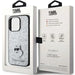 Karl Lagerfeld Fixed Glitter Choupette Logo Metal Pin Case for iPhone 15 Pro - Silver - Cell phone cases