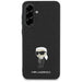 Karl Lagerfeld Fixed Glitter Ikonik Logo Metal Pin Case for Samsung Galaxy A36 - Black - Cell phone cases