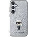 Karl Lagerfeld Fixed Glitter Ikonik Logo Metal Pin Case for Samsung Galaxy S24 - Silver - Cell phone cases