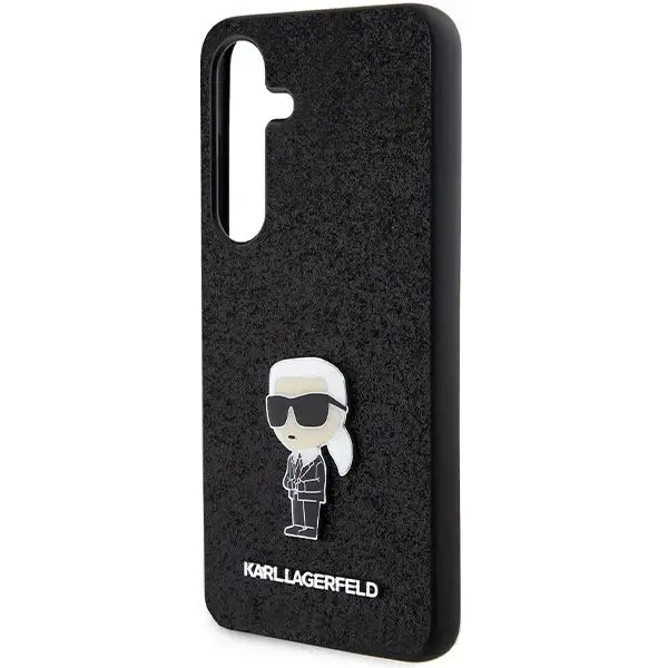 Karl Lagerfeld Fixed Glitter Ikonik Logo Metal Pin case for Samsung Galaxy S24 - black - Cell phone cases