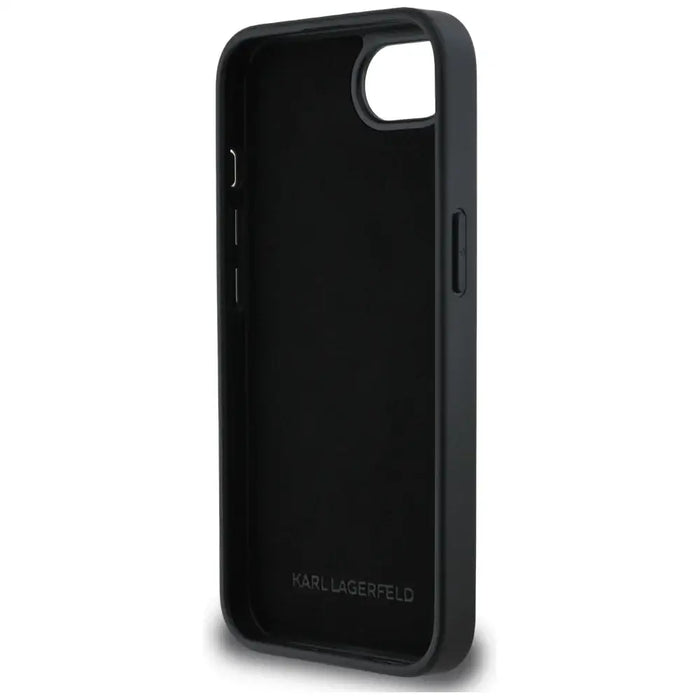 Karl Lagerfeld Fixed Glitter Ikonik Metal Pin case for iPhone 16e - silver - Cell phone cases and covers<<<HurtelXML