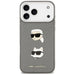 Karl Lagerfeld FW Grained Karl & Choupette Heads Pins & Logo iPhone 17 Pro Max Case - Gray - Cell phone cases