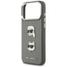 Karl Lagerfeld FW Grained Karl & Choupette Heads Pins & Logo iPhone 17 Pro Max Case - Gray - Cell phone cases