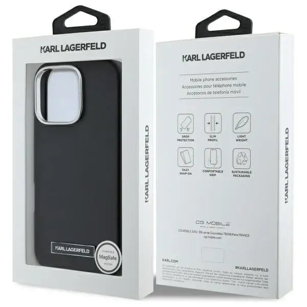 Karl Lagerfeld FW Metal Plate MagSafe iPhone 16 Pro Case - Black - Cell phone cases and covers<<<HurtelXML