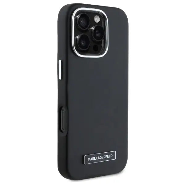 Karl Lagerfeld FW Metal Plate MagSafe iPhone 16 Pro Case - Black - Cell phone cases and covers<<<HurtelXML