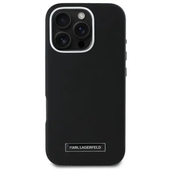 Karl Lagerfeld FW Metal Plate MagSafe iPhone 16 Pro Max Case - Black - Cell phone cases and covers<<<HurtelXML