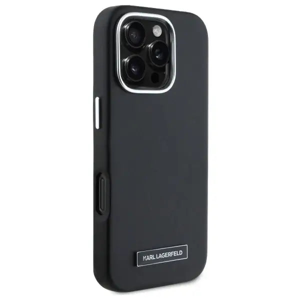 Karl Lagerfeld FW Metal Plate MagSafe iPhone 16 Pro Max Case - Black - Cell phone cases and covers<<<HurtelXML