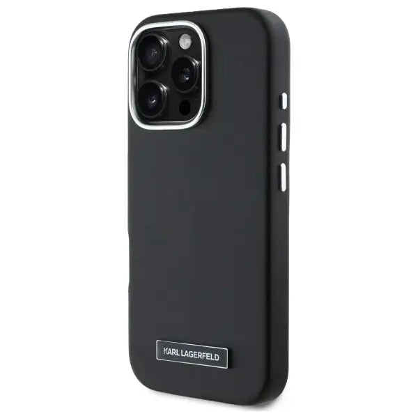 Karl Lagerfeld FW Metal Plate MagSafe iPhone 16 Pro Max Case - Black - Cell phone cases and covers<<<HurtelXML