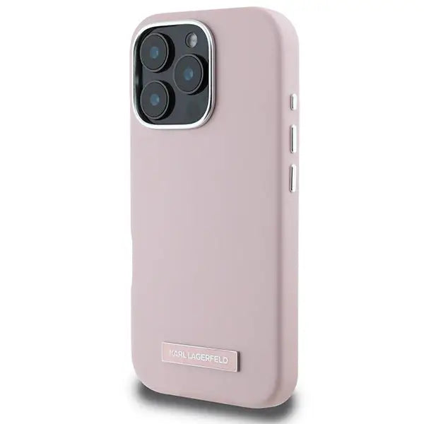 Karl Lagerfeld FW Metal Plate MagSafe iPhone 16 Pro Max Case - Pink - Cell phone cases and covers<<<HurtelXML