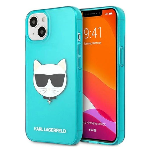 Karl Lagerfeld Glitter Choupette Fluo Case for iPhone 13 mini 5.4’’ - blue - Cell phone cases and covers<<<HurtelXML