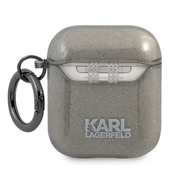 Karl Lagerfeld Glitter Karl’s Head Case for AirPods 1/2 - Black - Cell phone cases and covers<<<HurtelXML