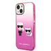 Karl Lagerfeld Gradient Ikonik Karl & Choupette Case for iPhone 14 / 15 / 13 6.1’’ - pink - Cell phone cases