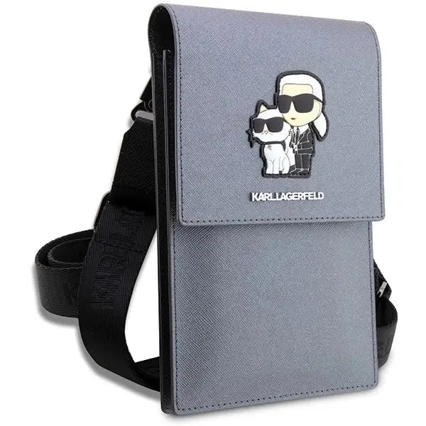 Karl Lagerfeld Handbag KLWBSAKCPMG silver/silver Saffiano Karl & Choupette - Cell phone cases and covers<<<HurtelXML