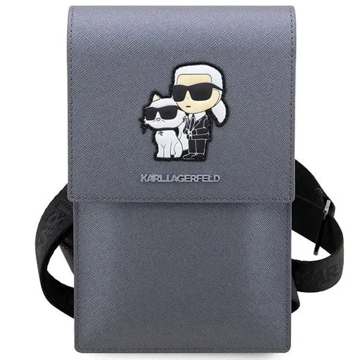 Karl Lagerfeld Handbag KLWBSAKCPMG silver/silver Saffiano Karl & Choupette - Cell phone cases and covers<<<HurtelXML