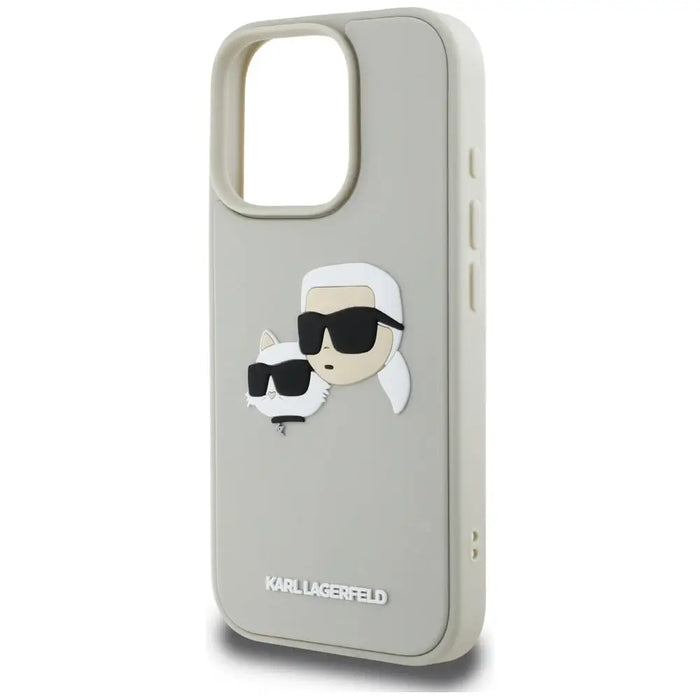 Karl Lagerfeld HC 3D Rubber Double Heads iPhone 16 Pro Case - Beige - Cell phone cases and covers<<<HurtelXML