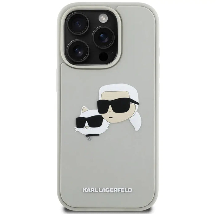 Karl Lagerfeld HC 3D Rubber Double Heads iPhone 16 Pro Case - Beige - Cell phone cases and covers<<<HurtelXML