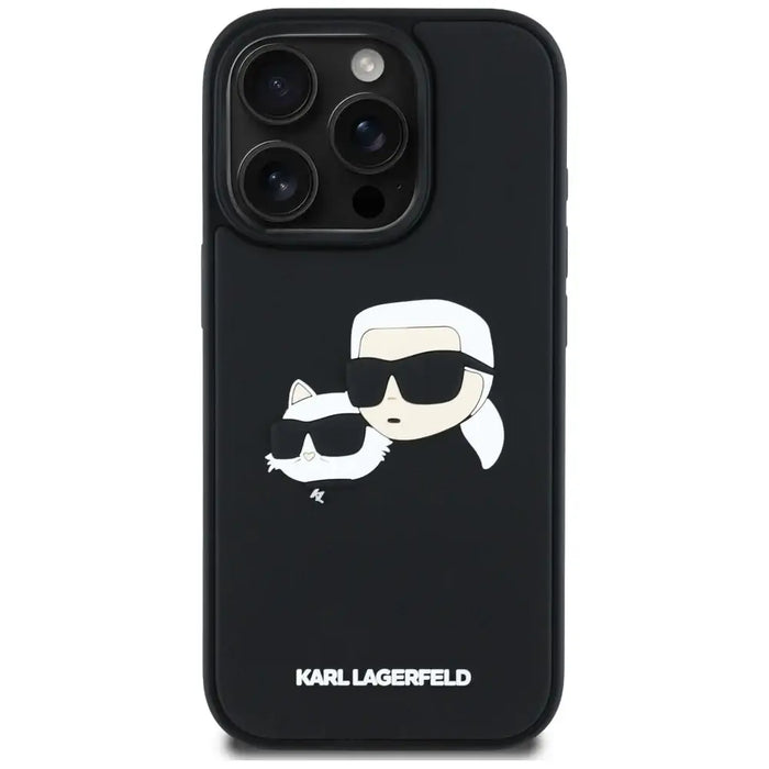 Karl Lagerfeld HC 3D Rubber Double Heads iPhone 16 Pro Case - Black - Cell phone cases and covers<<<HurtelXML