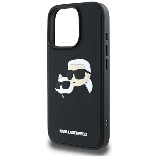 Karl Lagerfeld HC 3D Rubber Double Heads iPhone 16 Pro Case - Black - Cell phone cases and covers<<<HurtelXML